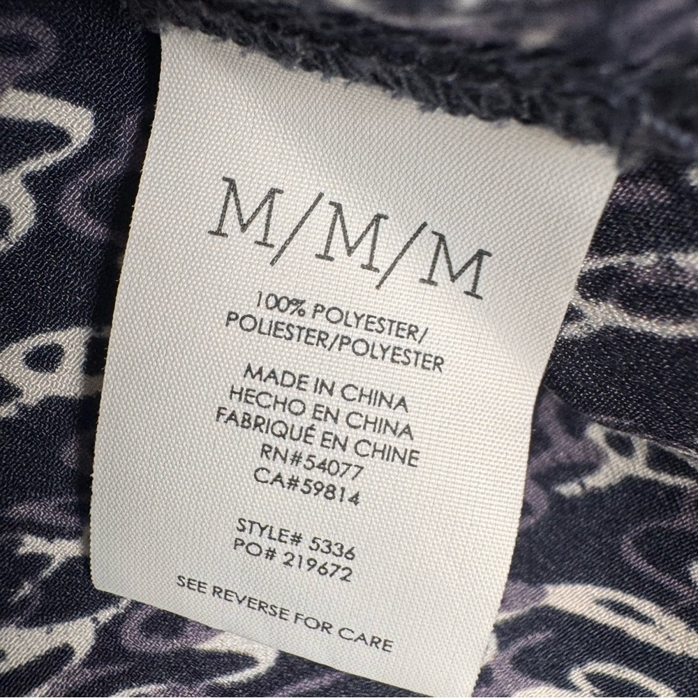 CAbi Medium Te Amo Navy Blue Blouse 5336 Love Letter Women's Shirt Top Tunic - Picture 8 of 8